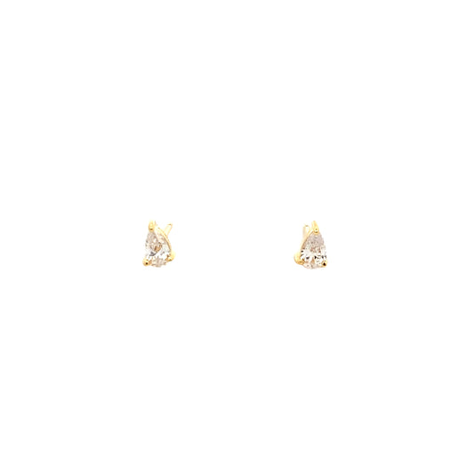 tiny pear stud earrings - cz