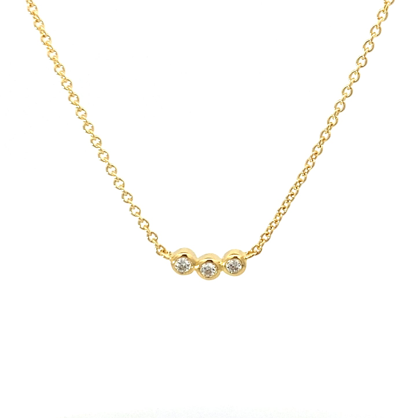 triple stone necklace - cz