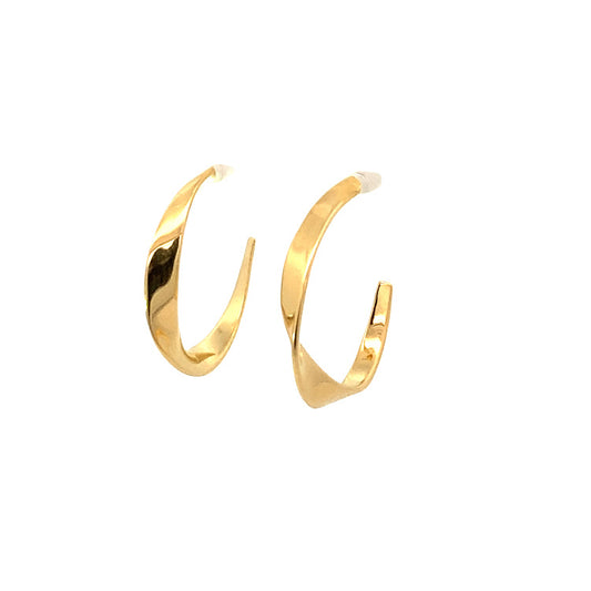 twisted ribbon post hoop earrings