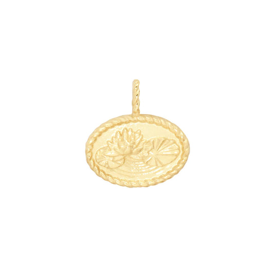 14k gold flower charm / july / water lily