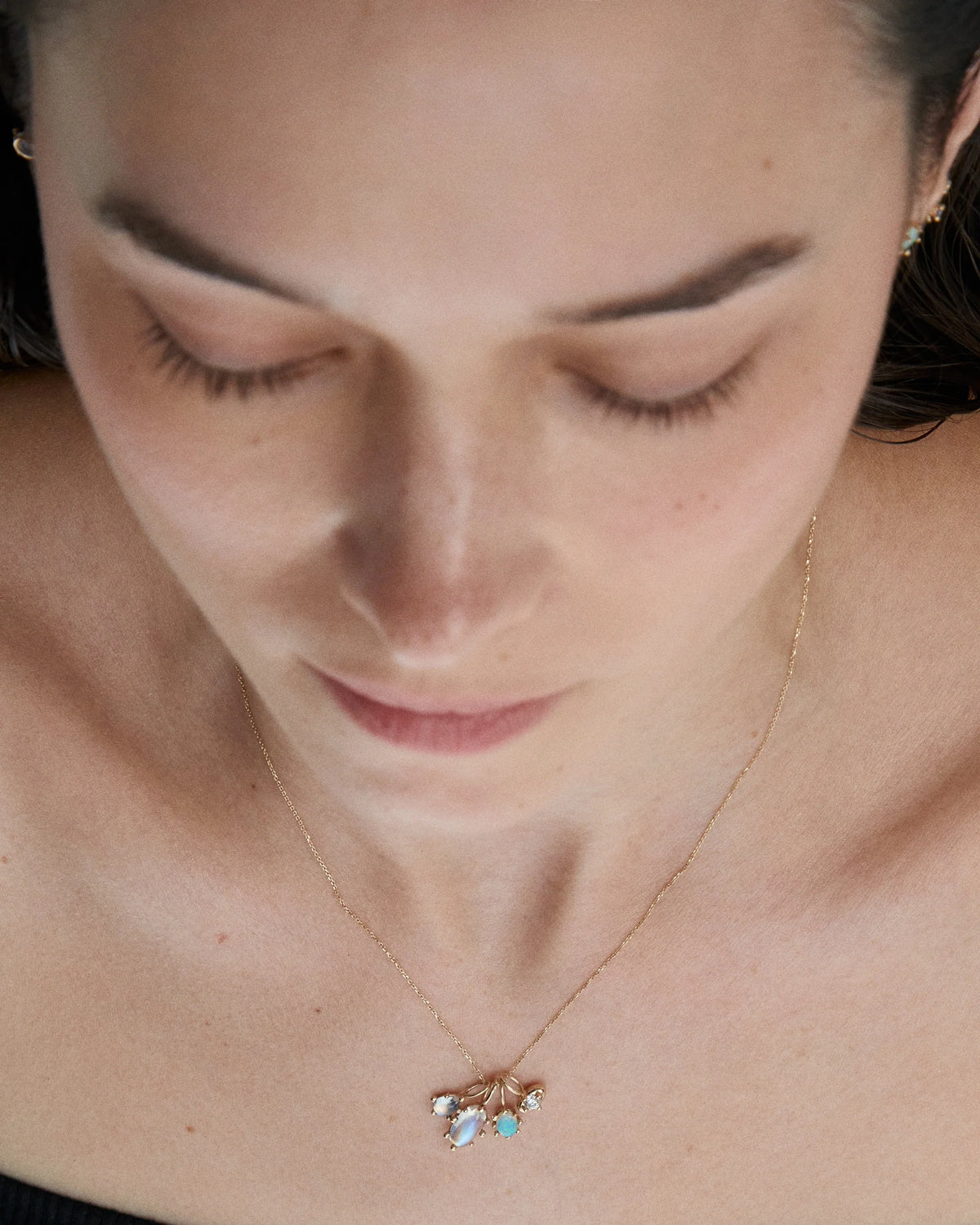 wwake / opal halo pendant charm
