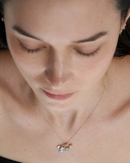 wwake / opal halo pendant charm