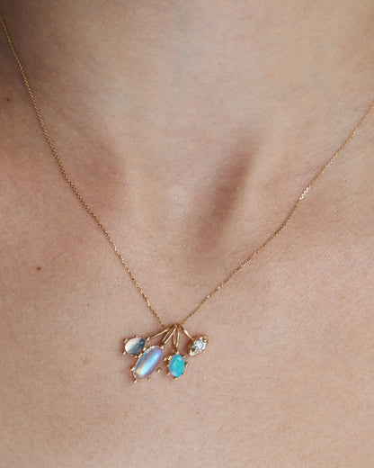 wwake / opal halo pendant charm