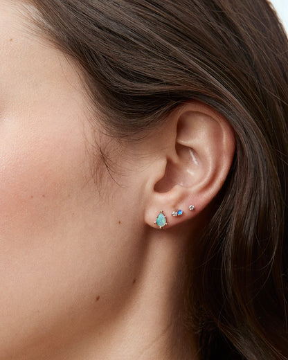 wwake / teardrop stud earrings - opal