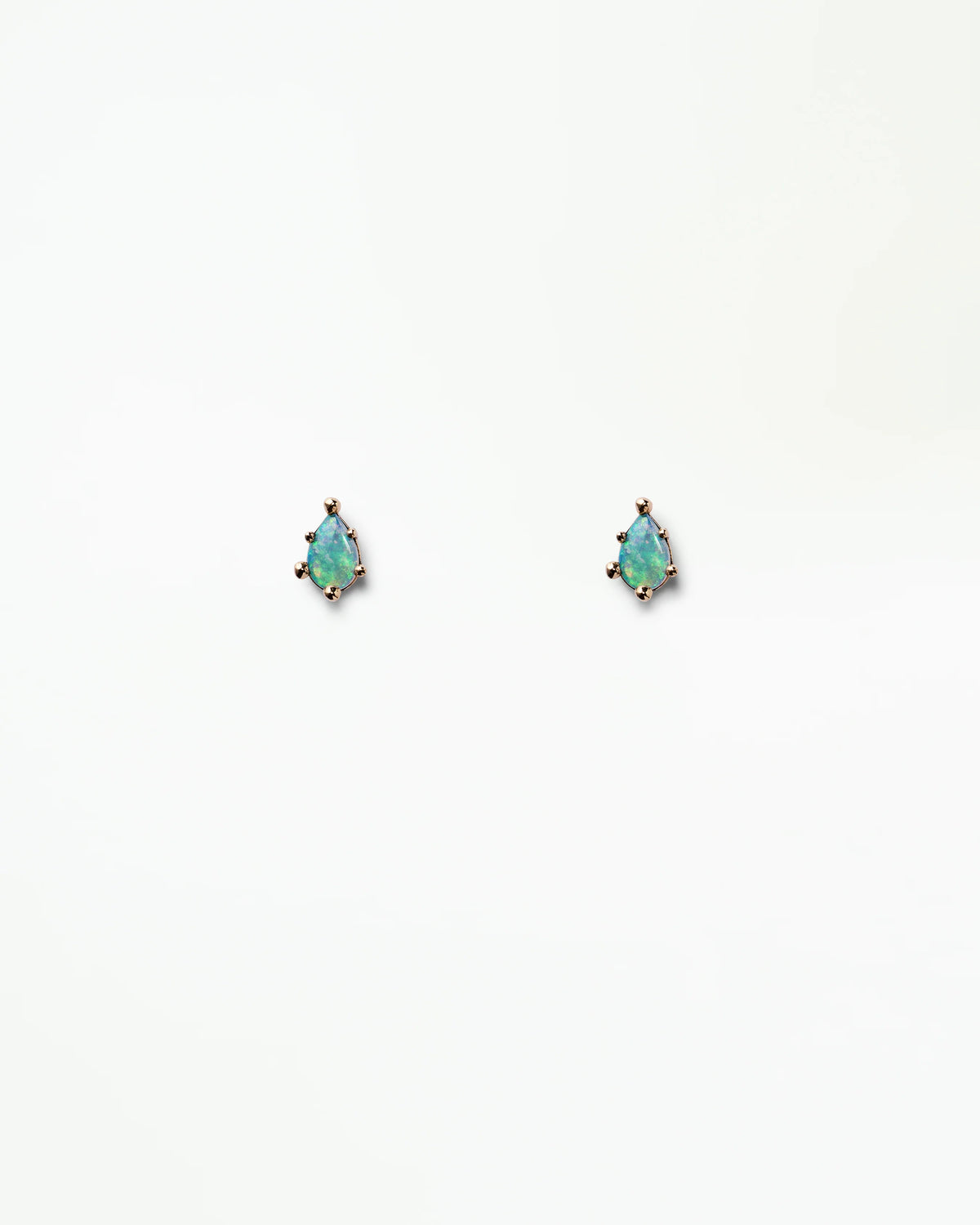 wwake / teardrop stud earrings - opal
