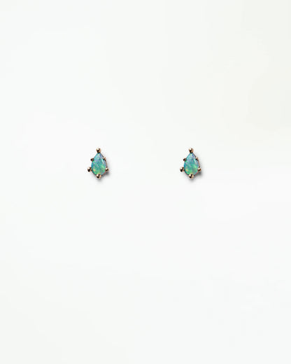 wwake / teardrop stud earrings - opal