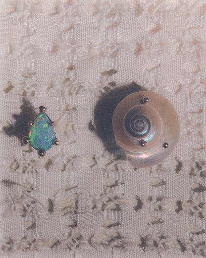 wwake / teardrop stud earrings - opal