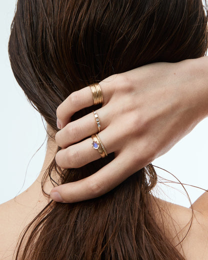 wwake / oval monolith ring - moonstone