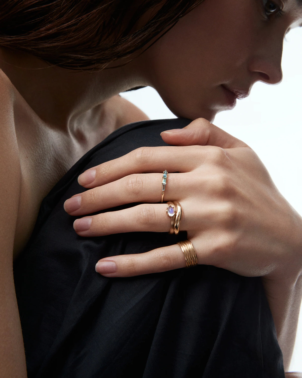 wwake / oval monolith ring - moonstone