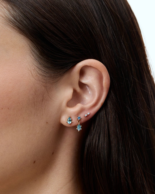 wwake / drop earrings - sapphire + aquamarine