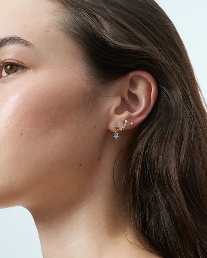 wwake / drop earrings - sapphire + aquamarine