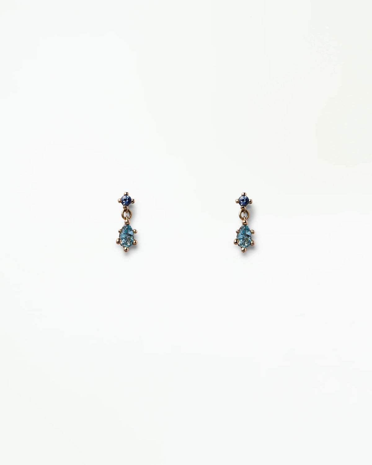wwake / drop earrings - sapphire + aquamarine