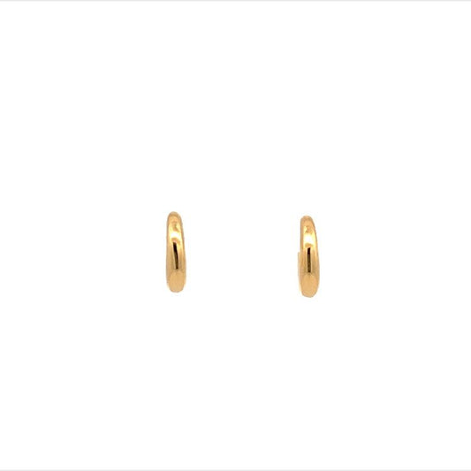 puffed post hoop earrings - tiny