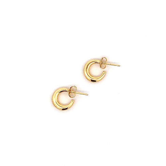 puffed post hoop earrings - tiny