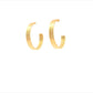 ribbed post hoop earrings - 18mm