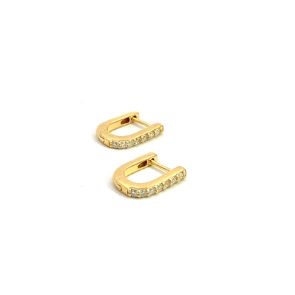 pavé click huggie 'U' hoop earrings - cz