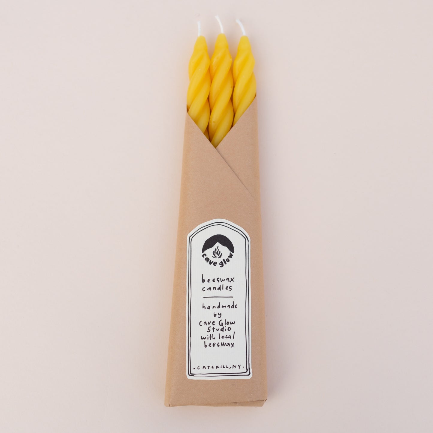 tapered spiral beeswax candles - pure