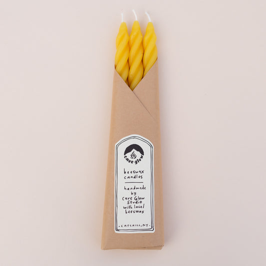 tapered spiral beeswax candles - pure