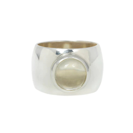 cigar band bezel ring - lemon quartz