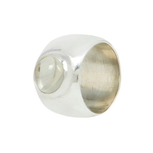 cigar band bezel ring - lemon quartz