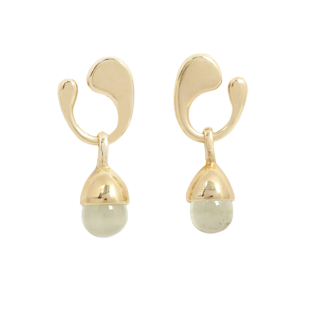 samara stone drop earrings - lemon quartz