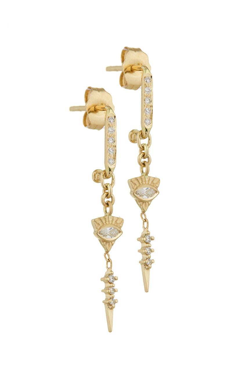 totem sapphire eye & diamonds earrings