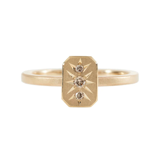 supernova mini tableau ring - champagne diamond