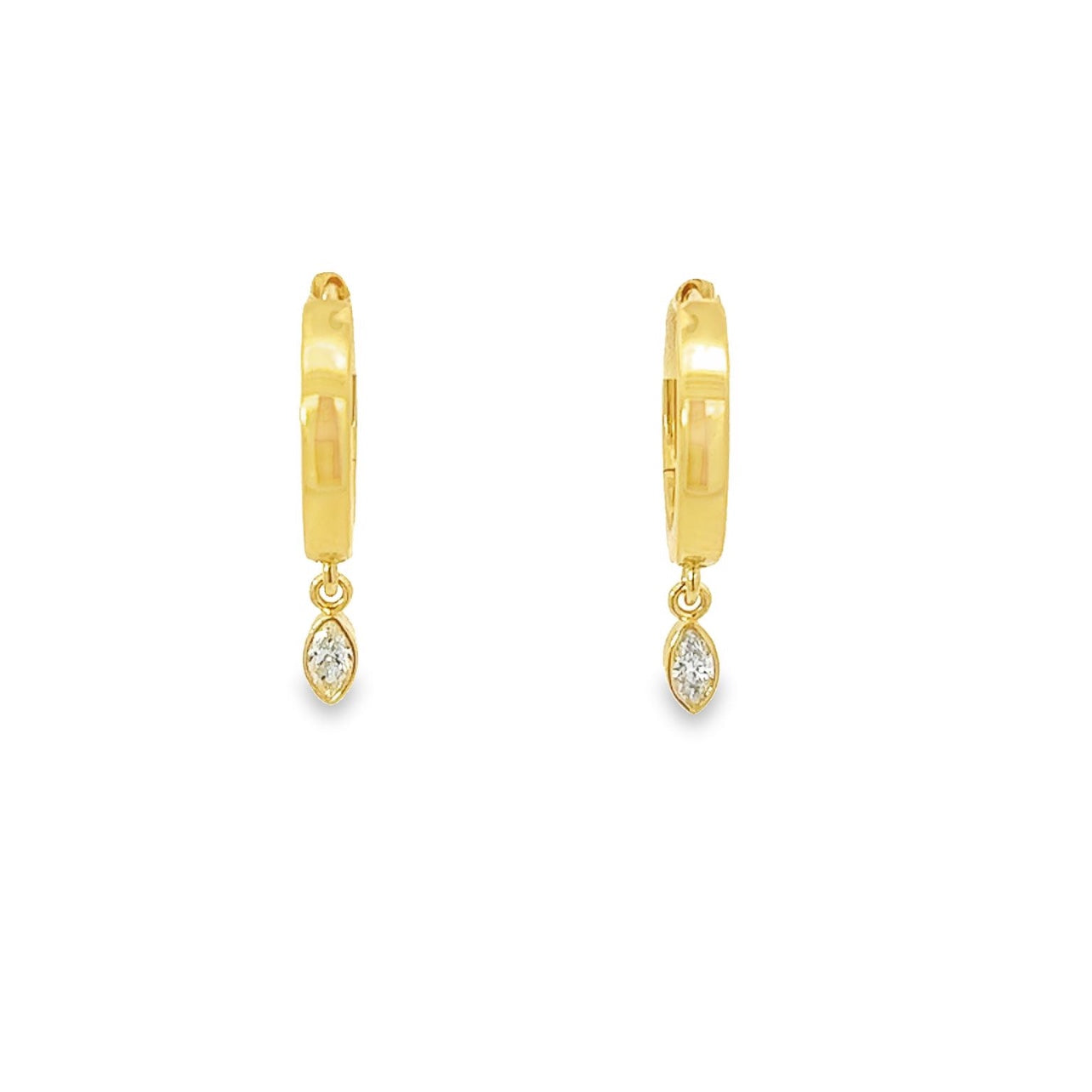 marquise dangle hoop earrings - natural diamond