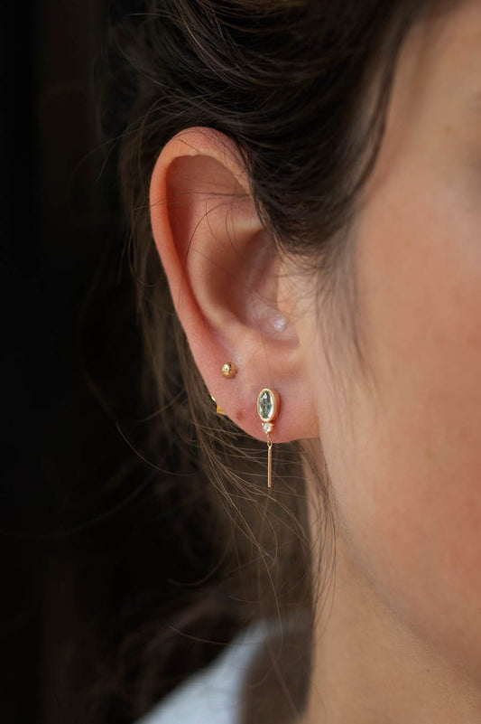 light blue tourmaline & diamond drop earrings
