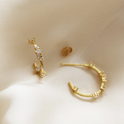 celestine semi hoop earrings