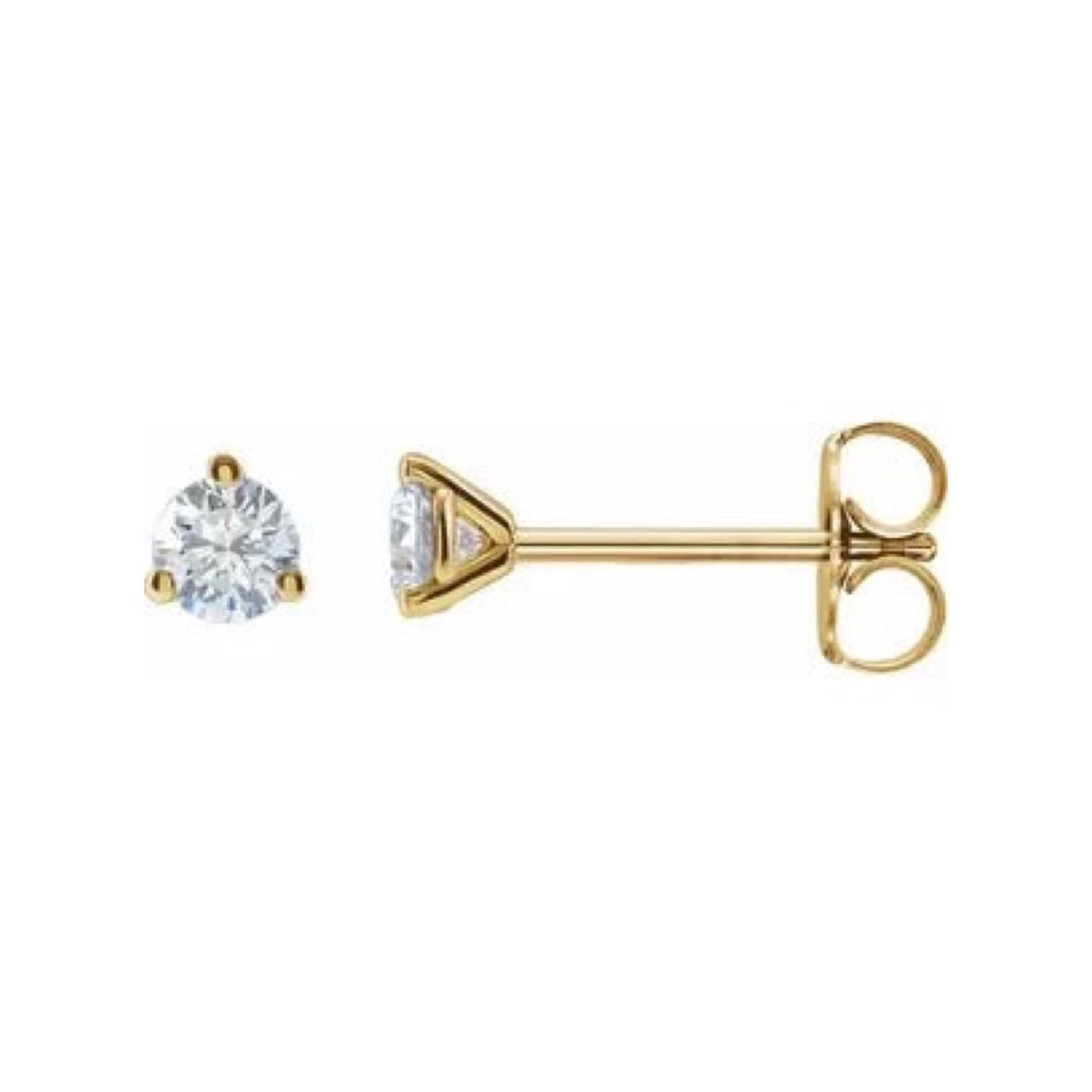 solitaire stud earrings - grown diamond