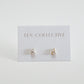 tiny pear stone stud earrings - cz