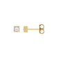square bezel stud earrings - natural diamond