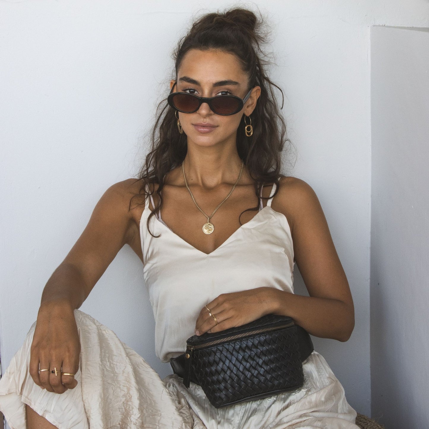 woven remy fanny pack - black