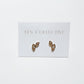 double marquise bezel stone stud earrings - cz