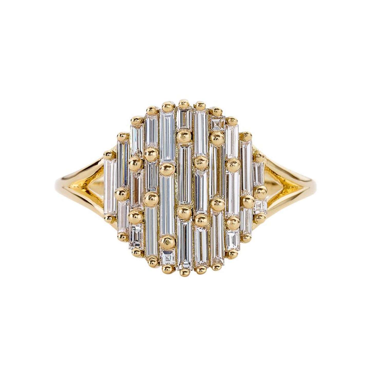 the light catcher - needle baguette diamond cluster ring
