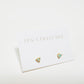 tiny prong stone stud earrings - opal