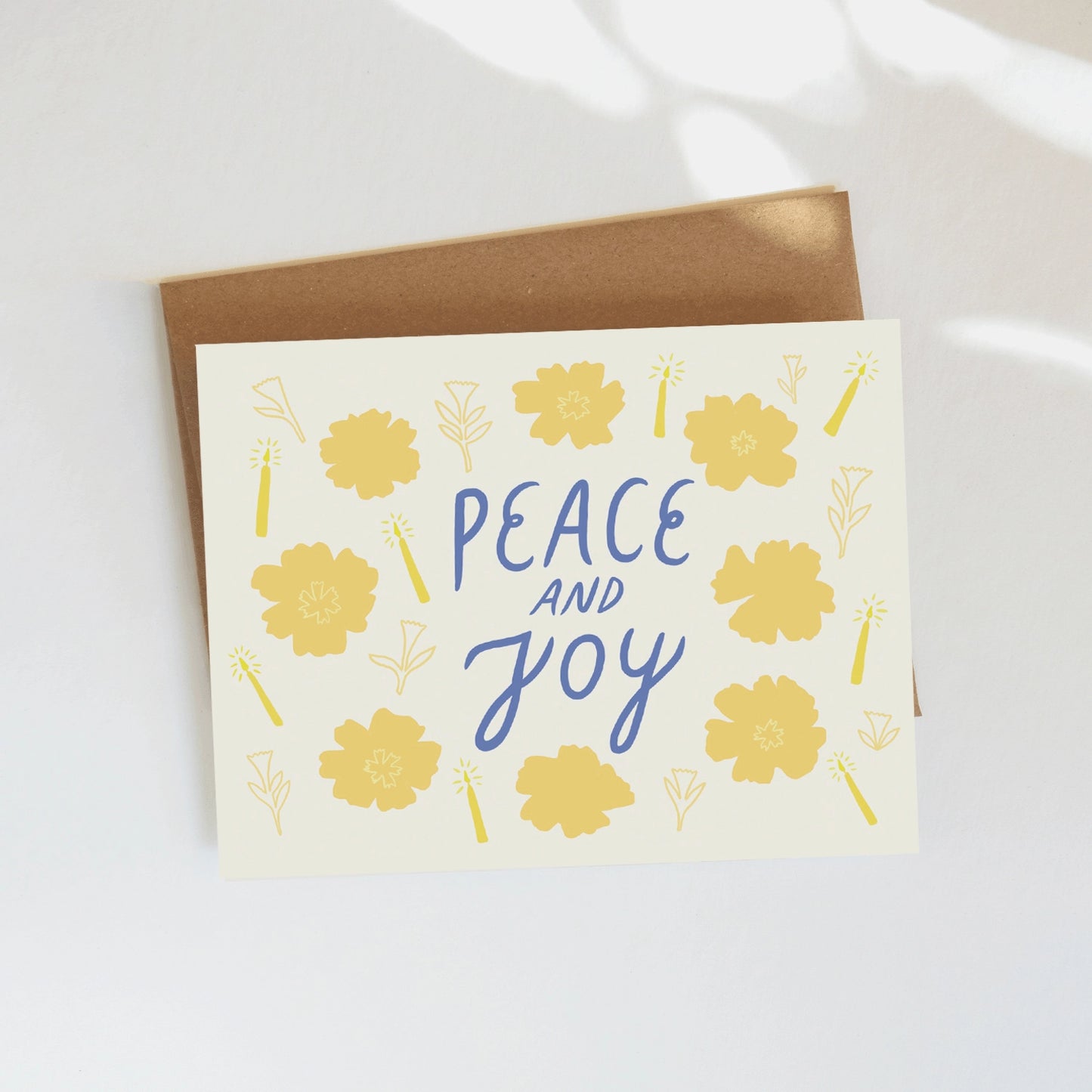 floral peace and joy card