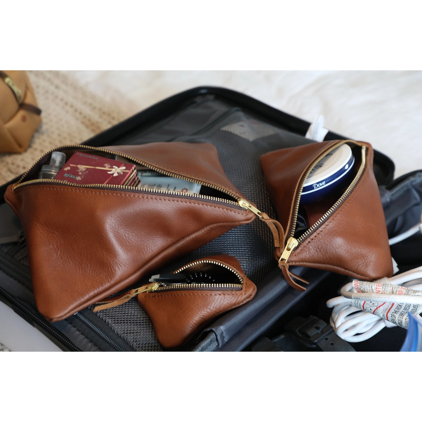 soft leather toiletry bags