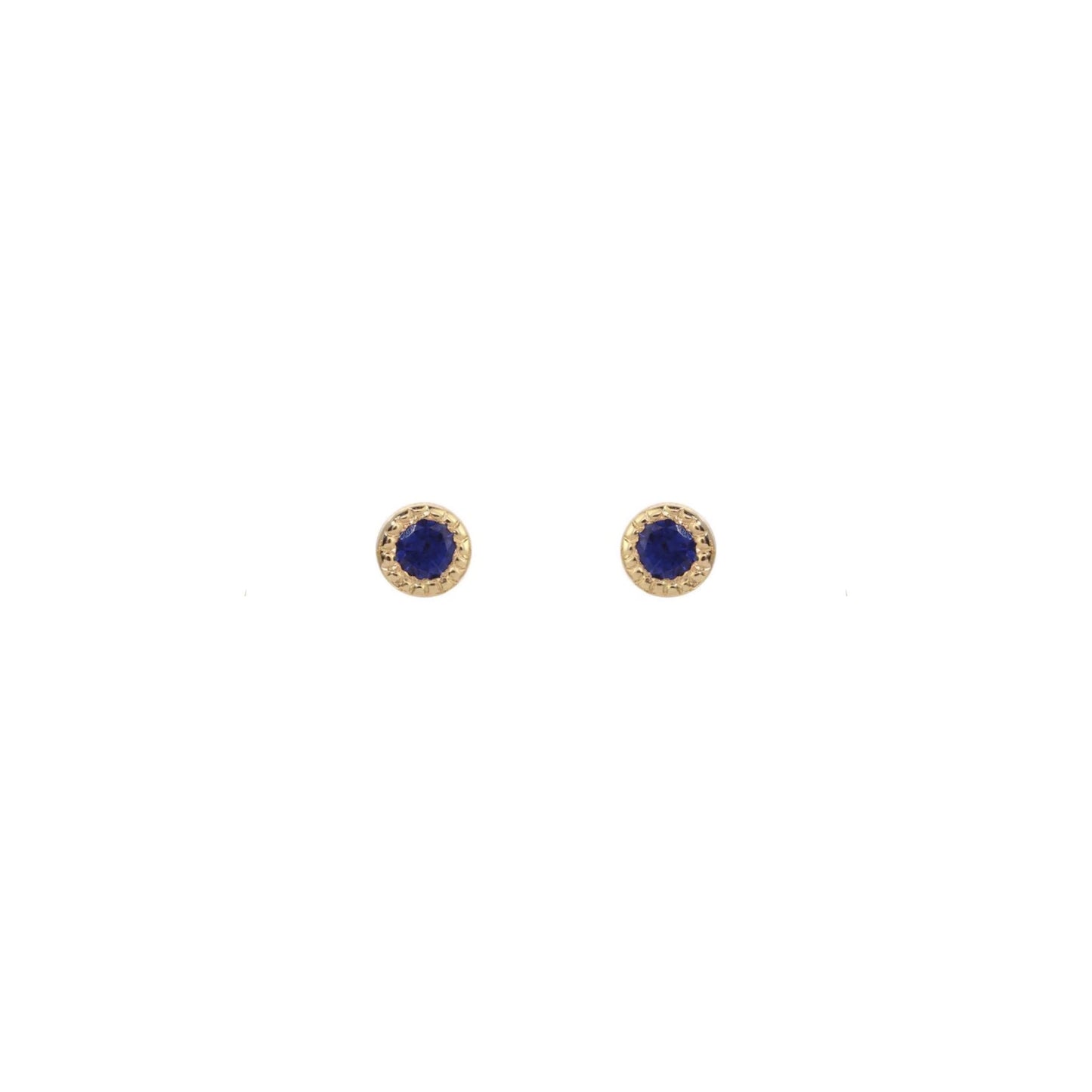 moon drop stud earrings - blue sapphire