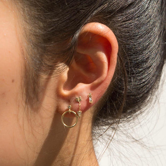 mini diamond eternity dangle earrings
