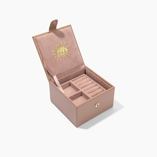 small leather jewelry box - mauve