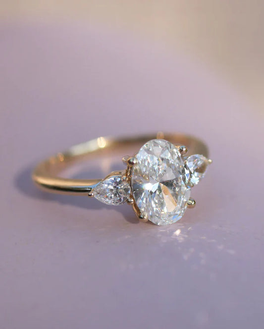 winged diamond ring - grown diamond