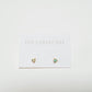 tiny prong stone stud earrings - opal