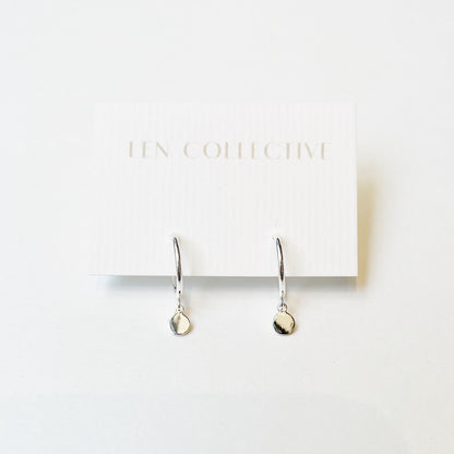 dangling disc post hoop earrings