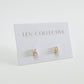tiny pear stone stud earrings - cz