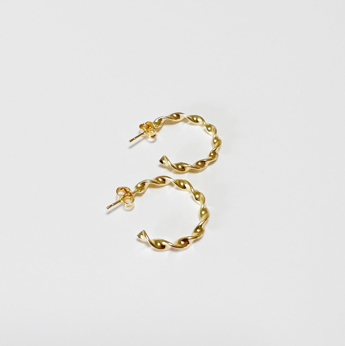 twirled post hoop earrings - small