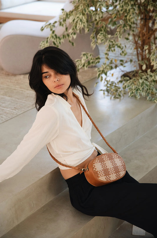 bembien / ovale crossbody bag - sage check
