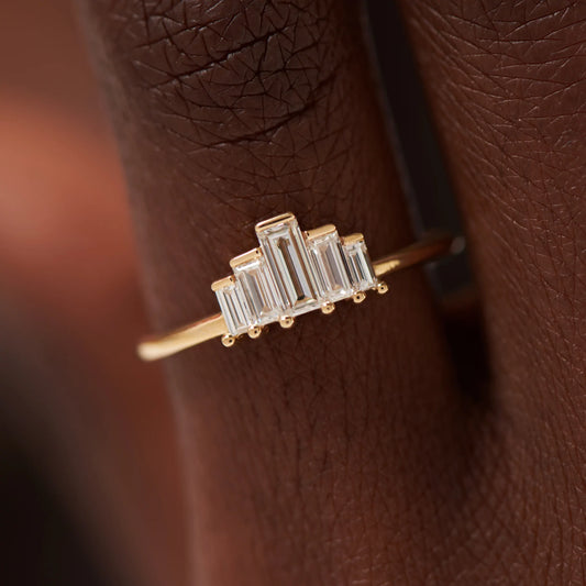 baguette art deco engagement ring - 0.55 carat - made to order