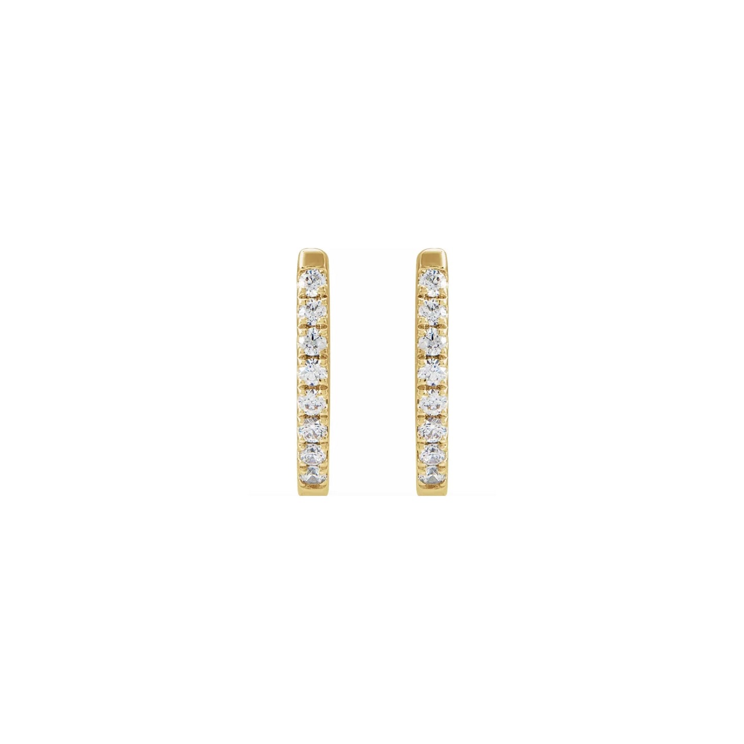 u-shaped diamond hinged hoop earrings - natural diamond